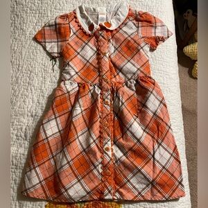 Gymboree Orange Plaid Dress with Pumpkin Accents
